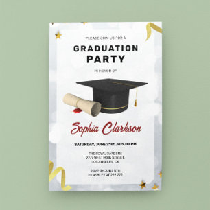 Graduation Cap and Diploma Graduation Invitation