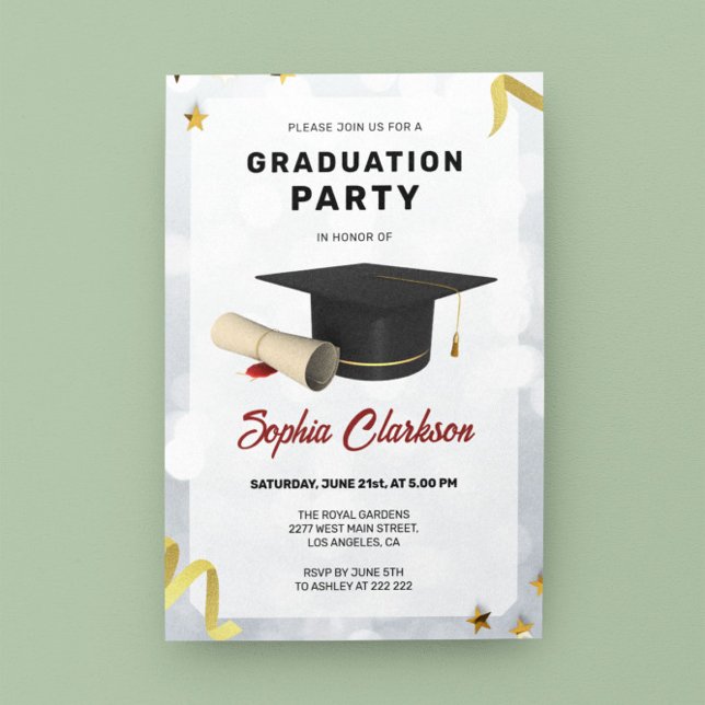 Graduation Cap and Diploma Graduation Invitation (Creator Uploaded)