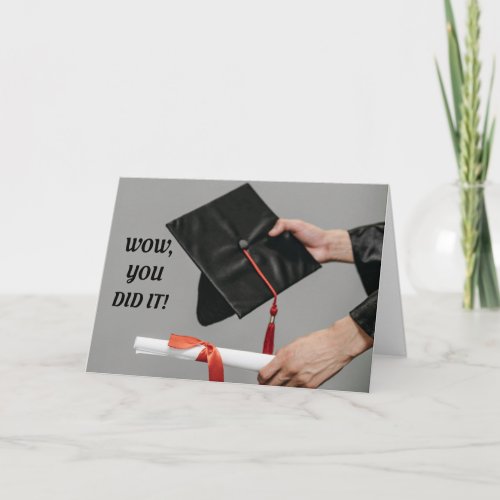 Graduation Cap And Diploma Greeting Card