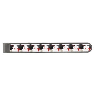 Graduation Cap and Diploma Gunmetal Finish Tie Bar
