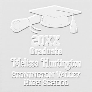 Graduation Cap and Diploma Name Year School #1 Embosser