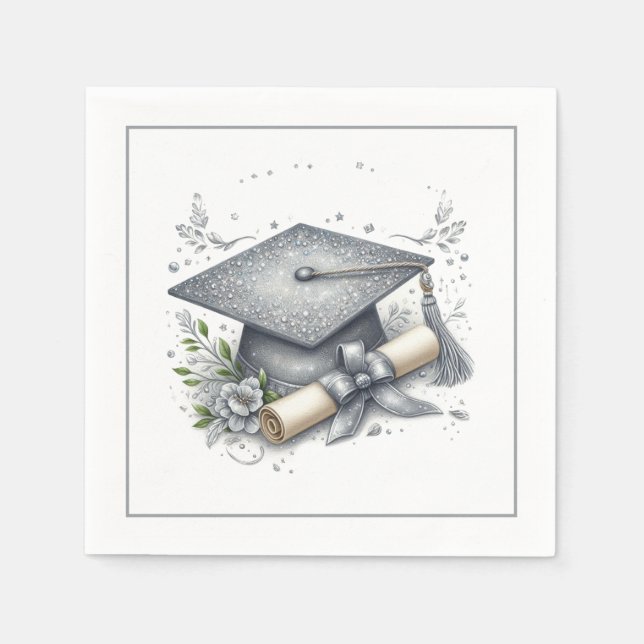 Graduation Cap and Diploma Napkins (Front)