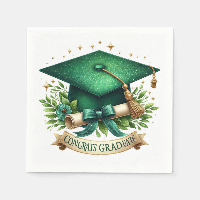 Graduation Cap and Diploma Napkins (Front)