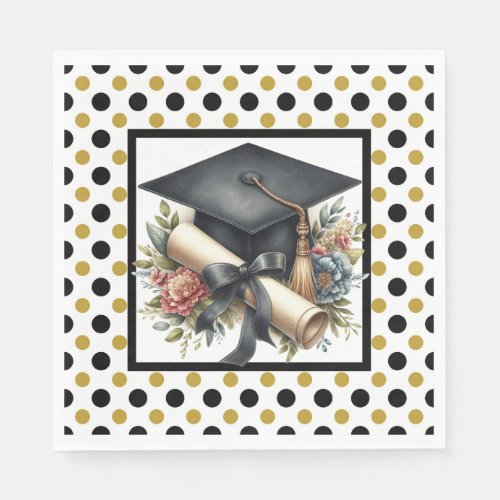 Graduation Cap And Diploma  Napkins