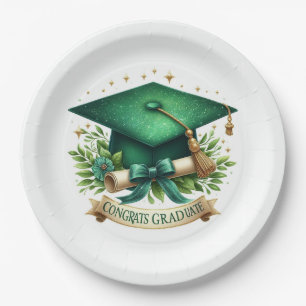 Graduation Cap and Diploma Paper Plates