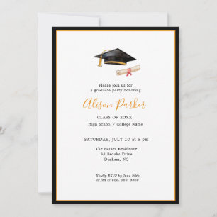 Graduation Cap and diploma Photo Invitation