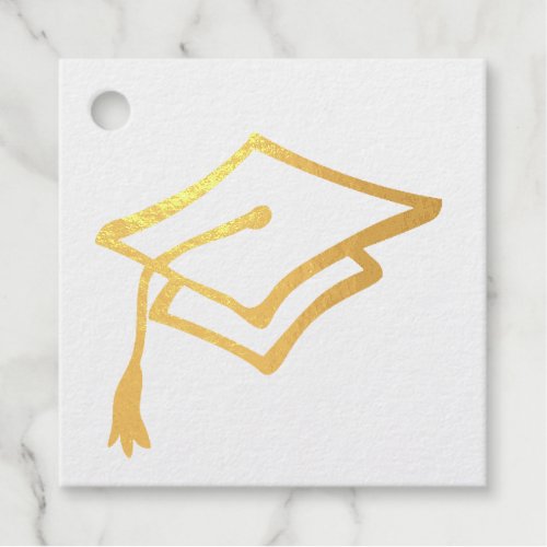 Graduation cap and tassel design foil favor tags