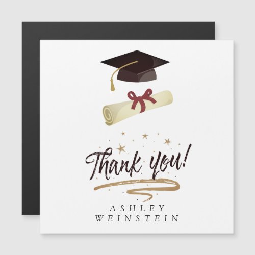 Graduation Cap and Tassel Gold Foil Thank You Card