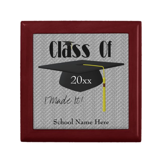 Graduation Cap And Tassel Keepsake Jewelry Box (Front)