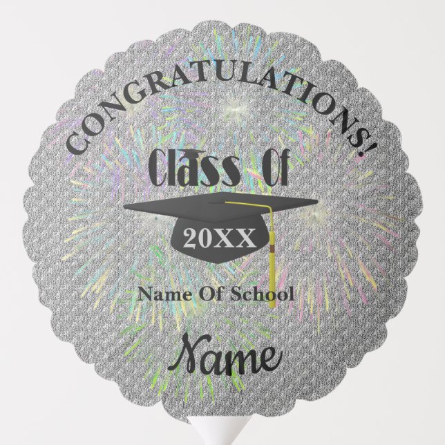 Graduation Cap And Tassel Personalized Balloon (Back)