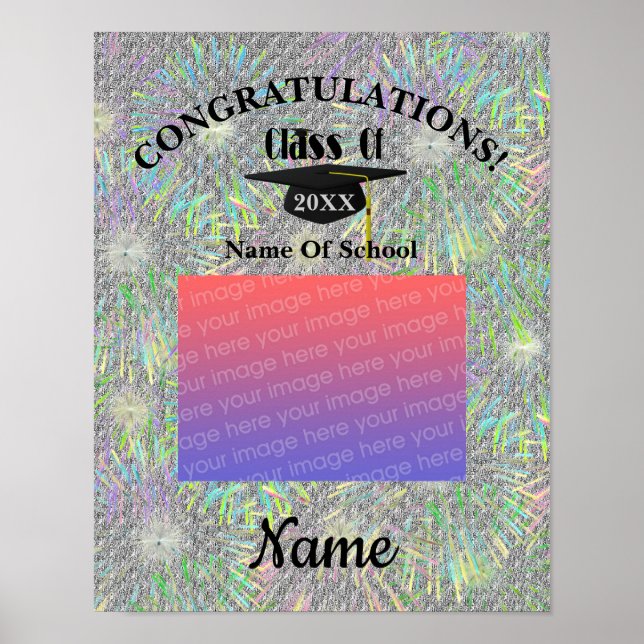 Graduation Cap And Tassel Personalized Photo  Poster (Front)