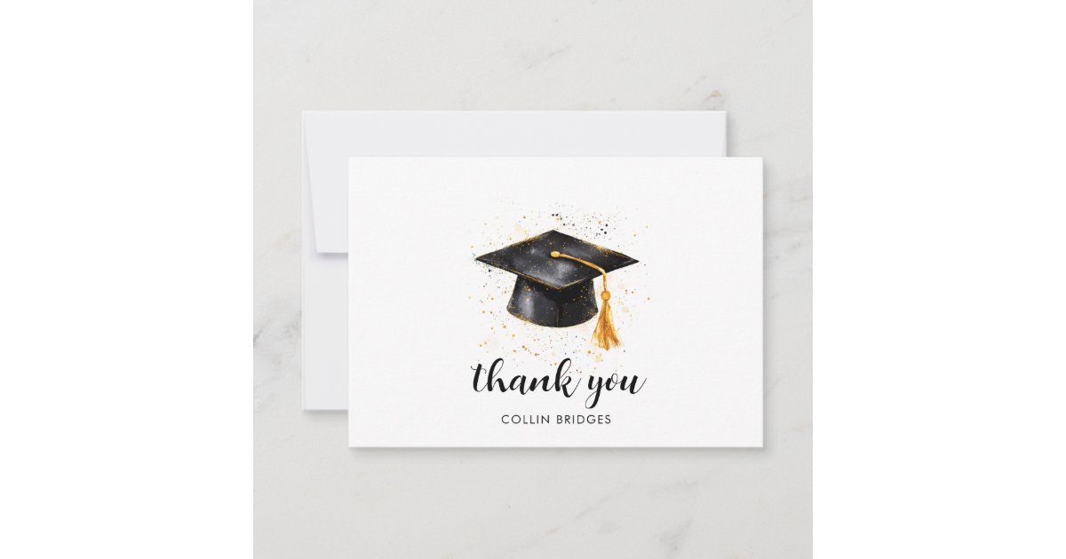 Graduation Cap And Tassel Thank You Card | Zazzle
