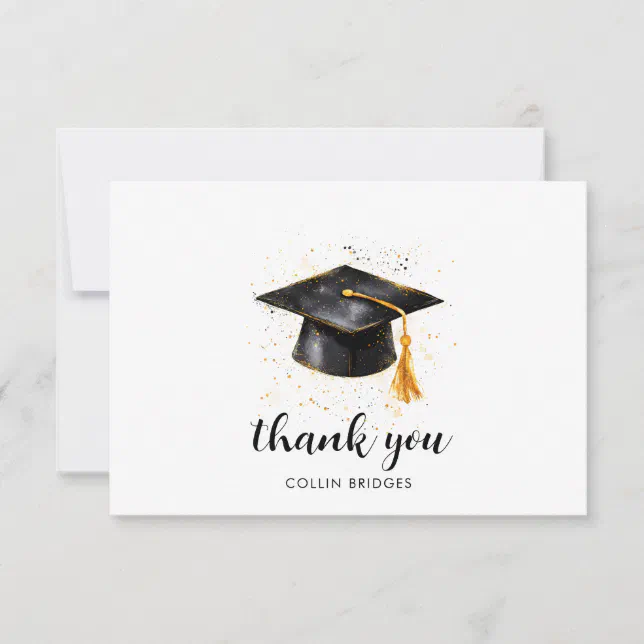 Graduation Cap And Tassel Thank You Card | Zazzle