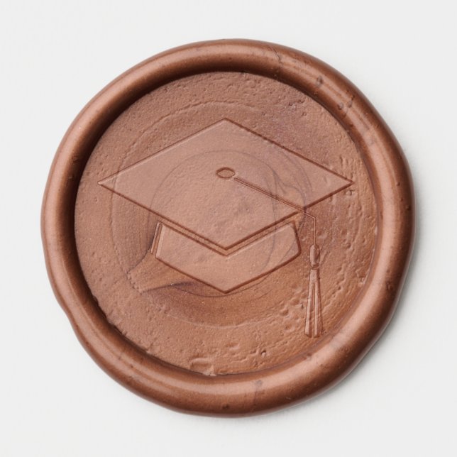 Graduation Cap Any Color Personalized Graduate  Wax Seal Sticker (Front)