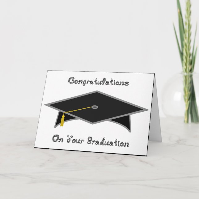 Graduation Cap Black Paper Hat or Card Printable (Front)