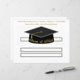 Graduation Cap Black Party Hat 2026 Gold Font