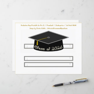 Graduation Cap Black Party Hat 2026 White Font