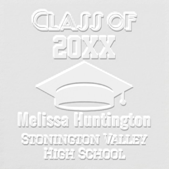 Graduation Cap Bold Name “Class of” Year #2B Embosser (Design)