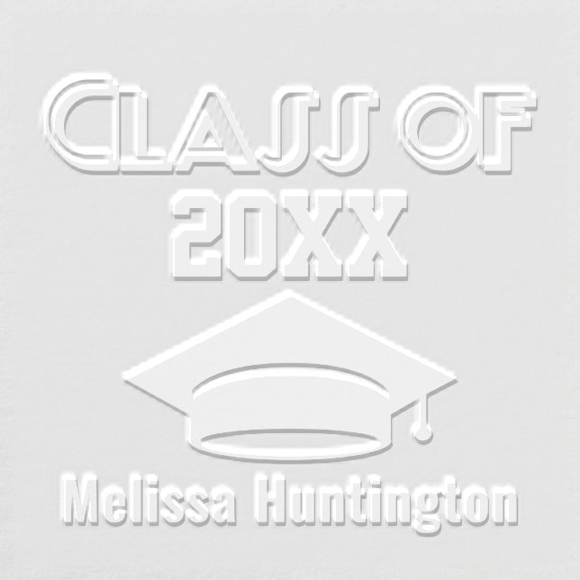 Graduation Cap Bold Name “Class of” Year #2B Embosser (Design)