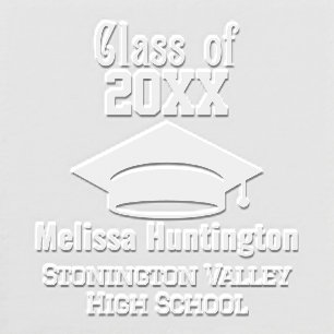 Graduation Cap Bold Name “Class of” Year #2D Embosser
