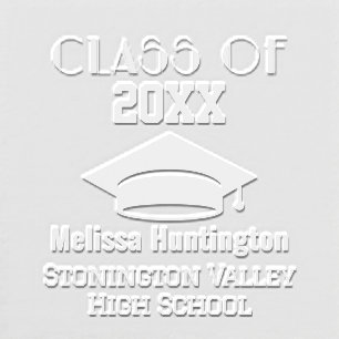 Graduation Cap Bold Name “Class of” Year #2E Embosser