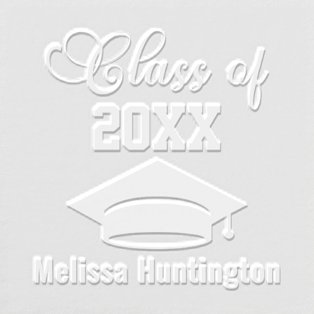 Graduation Cap Bold Name “Class of” Year #3 Embosser (Design)