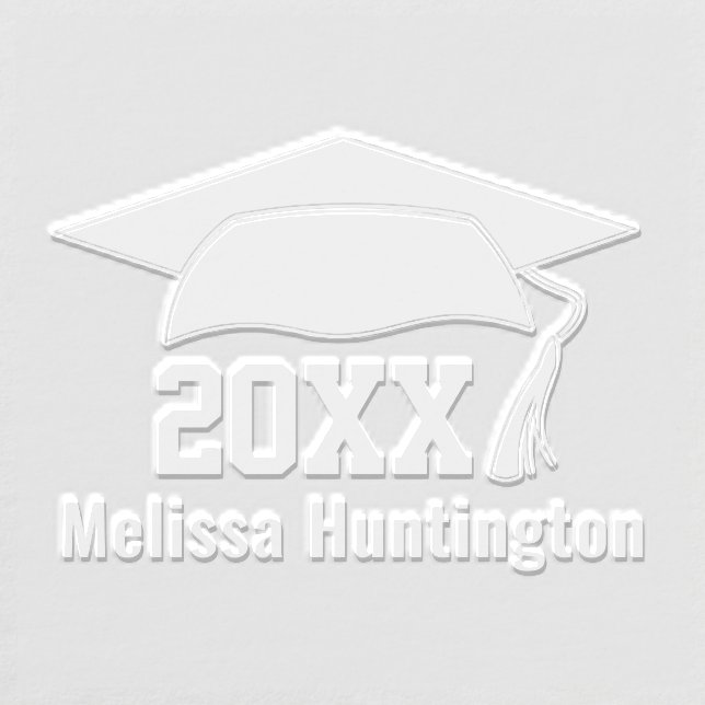 Graduation Cap Bold Name Year #1 Embosser (Design)