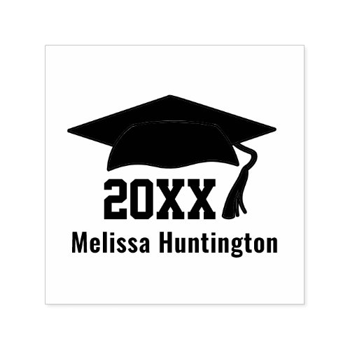 Graduation Cap Bold Name Year 1 Self_inking Stamp