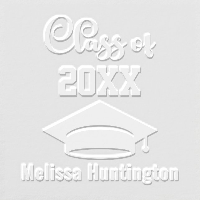 Graduation Cap Bold Name Year #2 Embosser (Design)