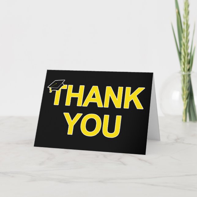 graduation cap : bold thank you card (Front)