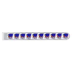 Graduation Cap, Books and Diploma Silver Finish Tie Bar