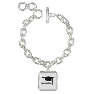 Graduation Cap Charm Bracelet
