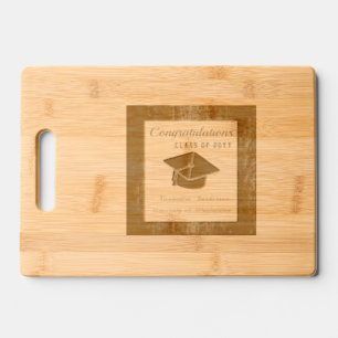 Graduation Cap Chef Baker Engraved Cutting Board