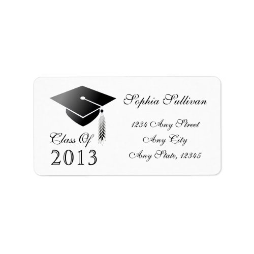 Graduation Cap Class of 2014 Name and Address Label