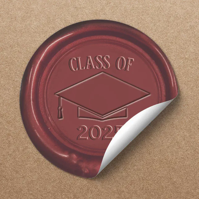 Graduation Cap Class of 2025 Red Wax Seal | Zazzle