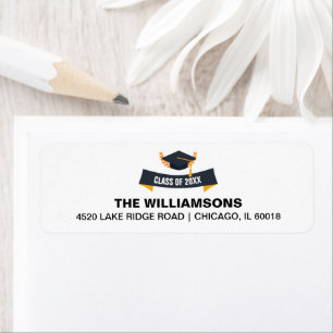 Graduation Cap Class of 20XX Custom Return Address Label