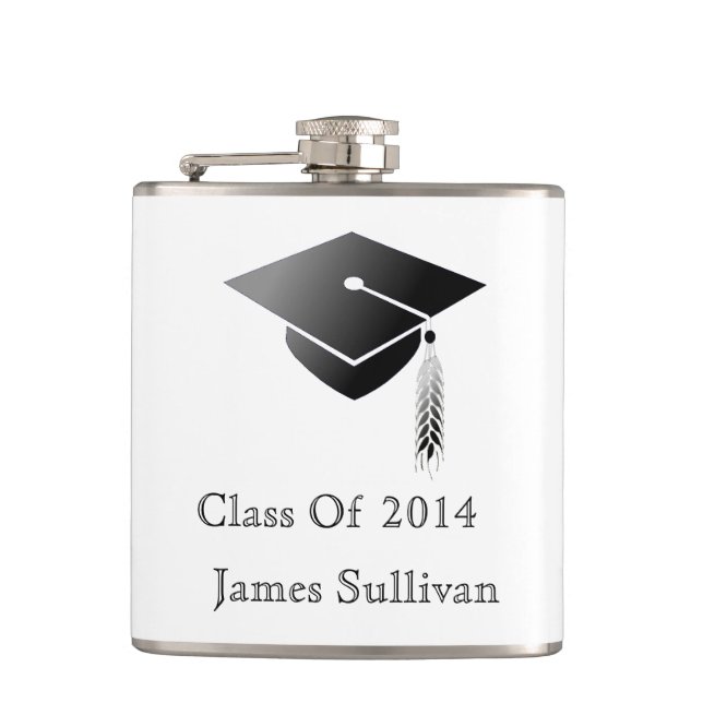 Graduation Cap Class of 20xx Hip Flask (Front)
