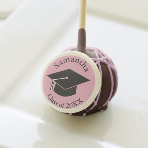 Graduation Cap Class Of Name Cute Pink Cake Pops