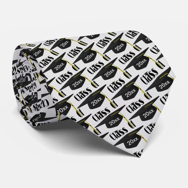 Graduation Cap Class Of Personalized  Design    Neck Tie (Rolled)