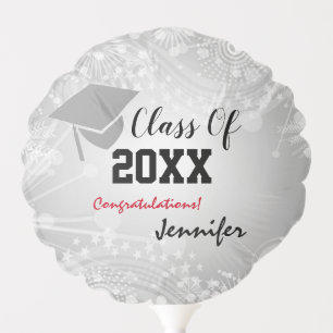 Graduation Cap, Class Year 20XX party Silver Balloon