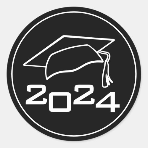 Graduation Cap Class Year Classic Round Sticker