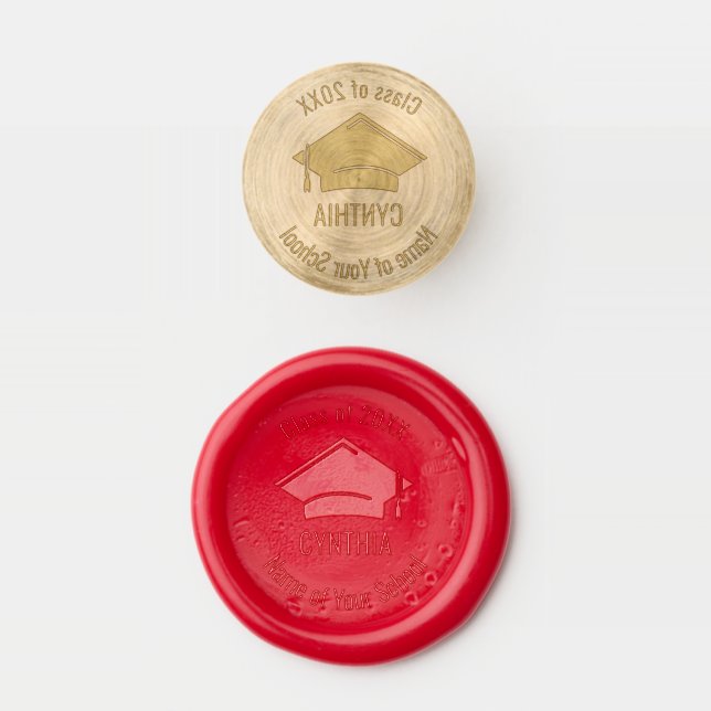 Graduation Cap Class Year Wax Seal  (Stamped)