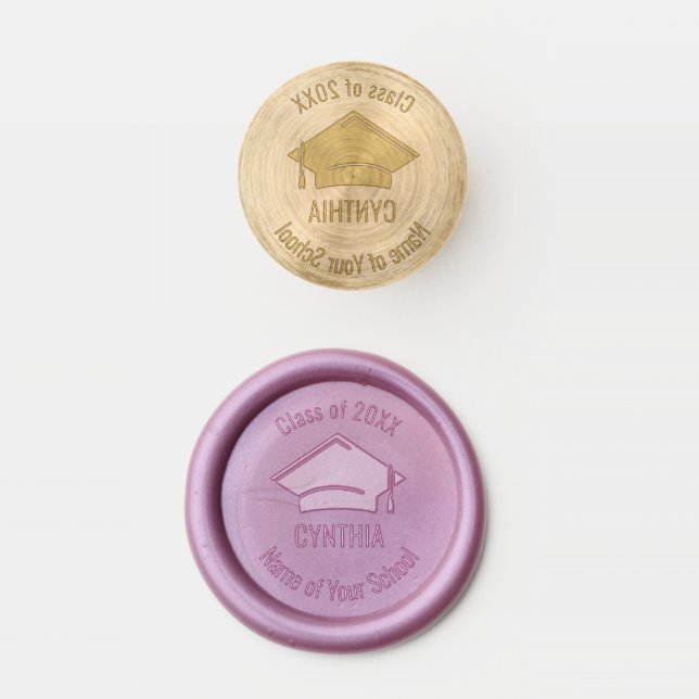 Graduation Cap Class Year Wax Seal  (Stamped)