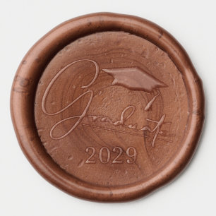 Graduation Cap Class Year Wax Seal Sticker