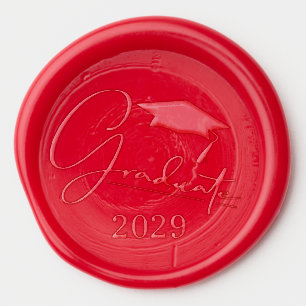 Graduation Cap Class Year Wax Seal Sticker