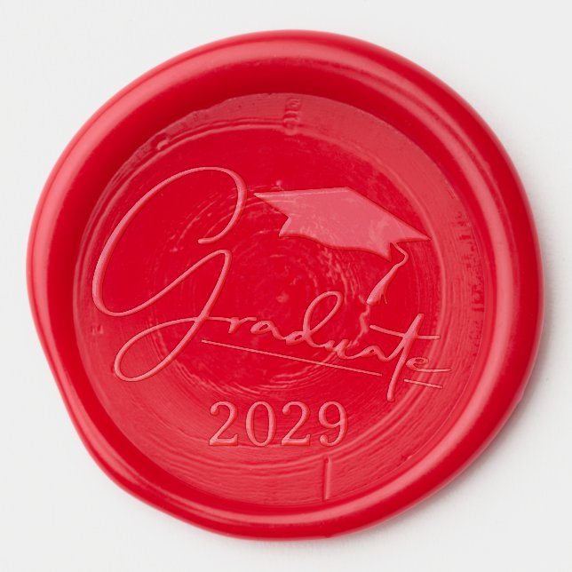 Graduation Cap Class Year Wax Seal Sticker (Front)