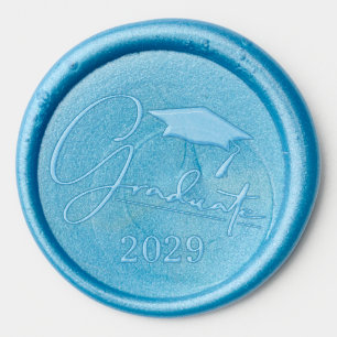 Graduation Cap Class Year Wax Seal Sticker