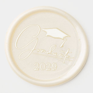 Graduation Cap Class Year Wax Seal Sticker