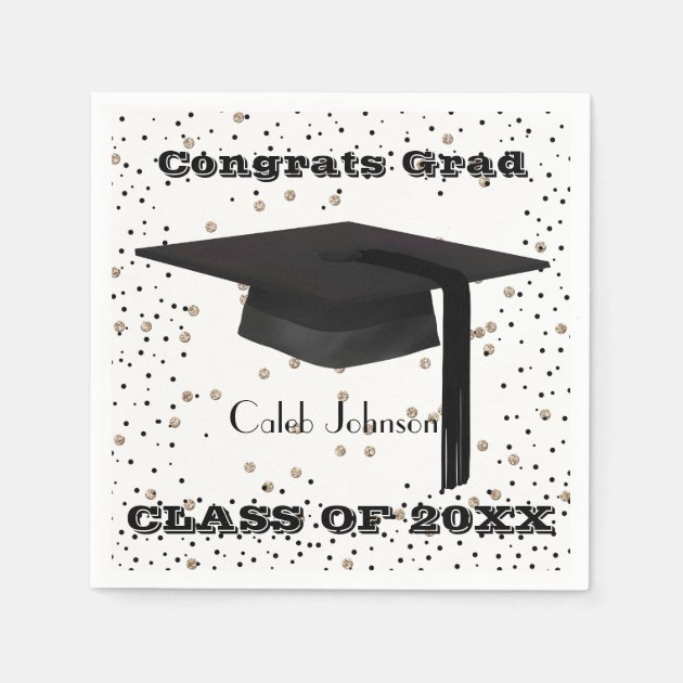 Graduation Cap Confetti Napkins