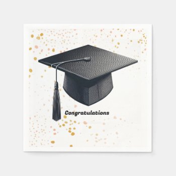 Graduation Cap Congratulations Paper Napkins by seashell2 at Zazzle